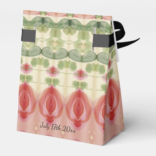 Een Victoriaans Patterned Wedding Favor Box Bedankdoosjes (Achterkant)