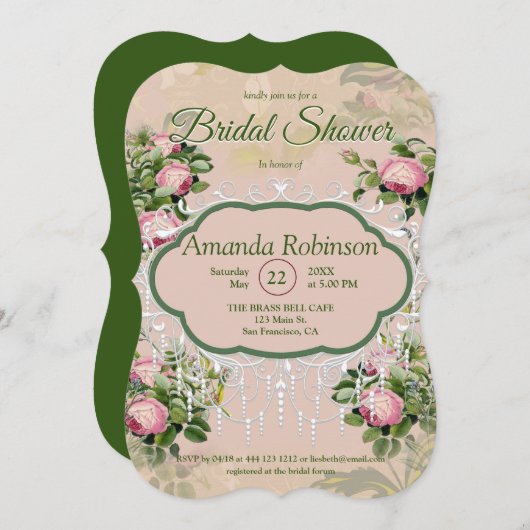 Een Victoriaans tuin groen met roze rozen Kaart (Voorkant / Achterkant)