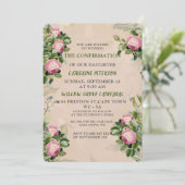 Een Victoriaans tuinbouwer, roze rozenbevestiging Kaart (Staand voorkant)