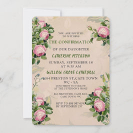 Een Victoriaans tuinbouwer, roze rozenbevestiging Kaart