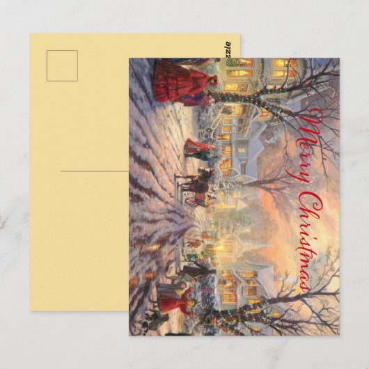 Een victoriaanse Kerst Briefkaart (Voorkant / Achterkant)