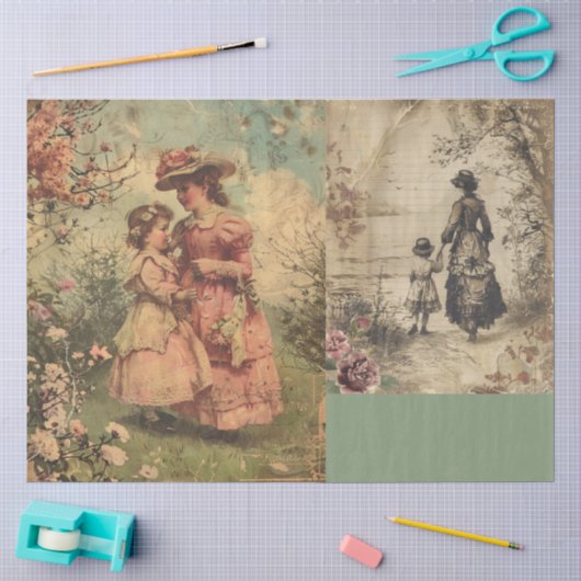 Een Victoriaanse Moederdag Ontwerp #17 Tissuepapier (Craft)