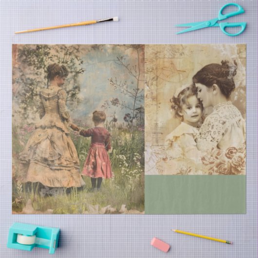 Een Victoriaanse Moederdag Ontwerp #6 Tissuepapier (Craft)