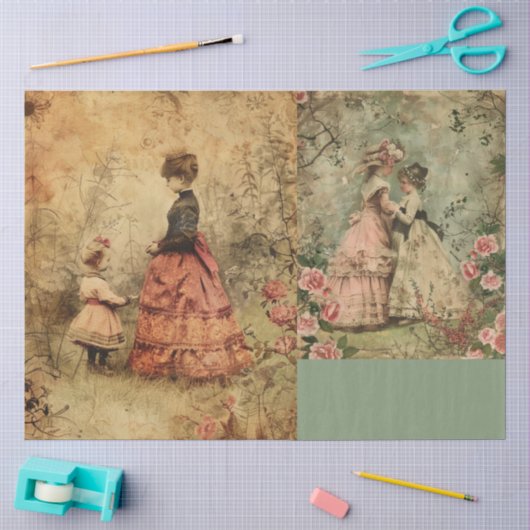 Een Victoriaanse Moederdag Ontwerp #7 Tissuepapier (Craft)