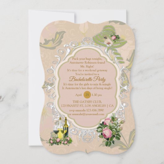 Een Victoriaanse Tuin Bachelorette Kaart (Voorkant)