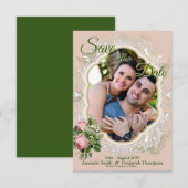 Een Victoriaanse tuinvakantie in het Groen Save th The Date (Voorkant / Achterkant)