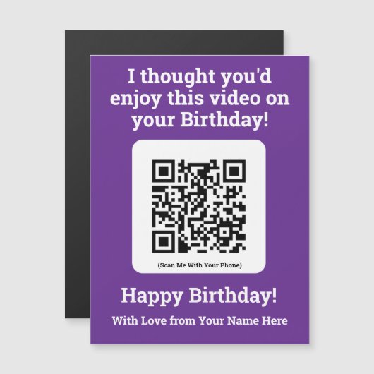 Een video verzenden via QR-code op een magnetische (Voorkant / Achterkant)