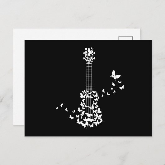 Een vier-koord Ukulele instrument met mooi Briefkaart (Voorkant / Achterkant)