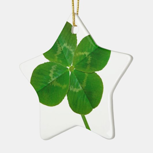 Een vier lederen klaver keramisch ornament (Links)