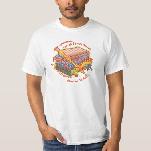 Een Vierde graad Leraar Motto t shirt (Voorkant)