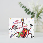 “Een vierende Kerstman” Briefkaart (Staand voorkant)
