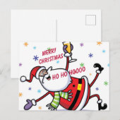 “Een vierende Kerstman” Briefkaart (Voorkant / Achterkant)