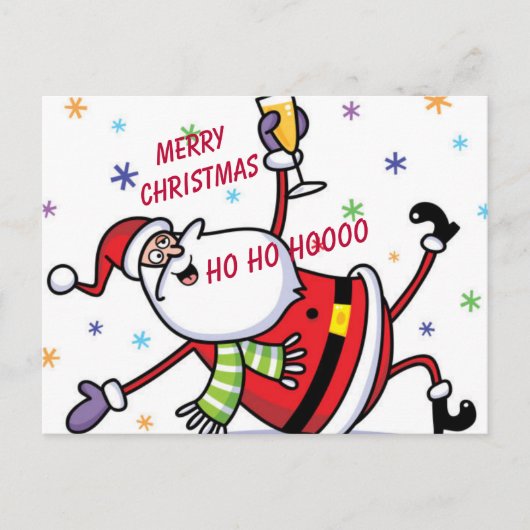 “Een vierende Kerstman” Briefkaart (Voorkant)