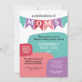 Een viering van de Moms Moederdag Party Kaart (Voorkant)