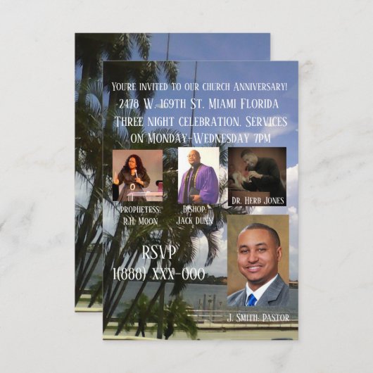 Een viering van een tropische kerk kaart (Voorkant / Achterkant)