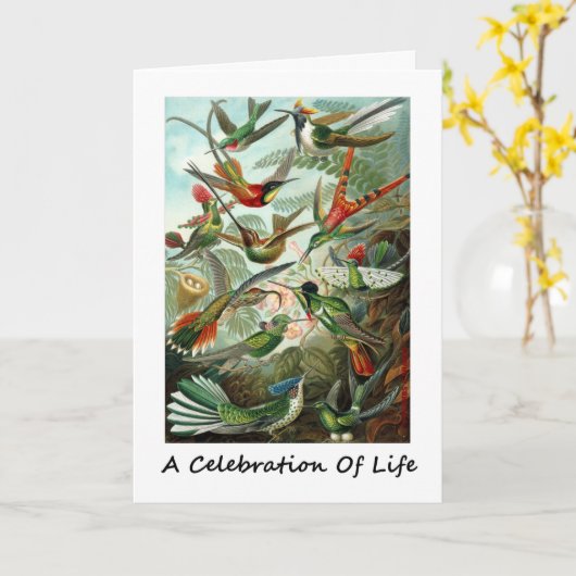 Een viering van het leven kolibries Ernest Haeckel Kaart (Gele Bloem)