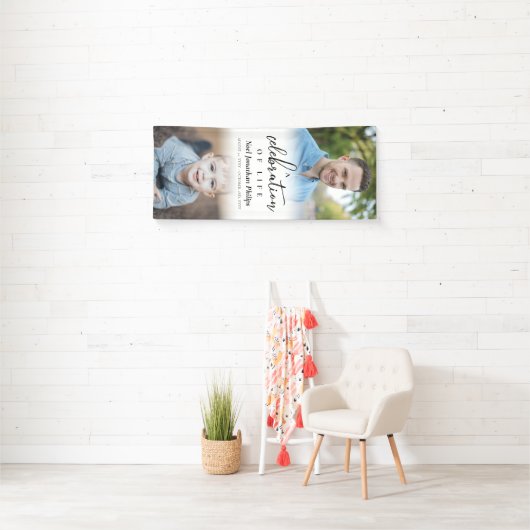 Een viering van het leven twee foto's spandoek (Insitu)