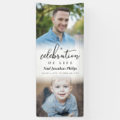 Een viering van het leven twee foto's spandoek (Verticaal)