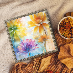 Een viering van kleur in bloemen foto afdruk
