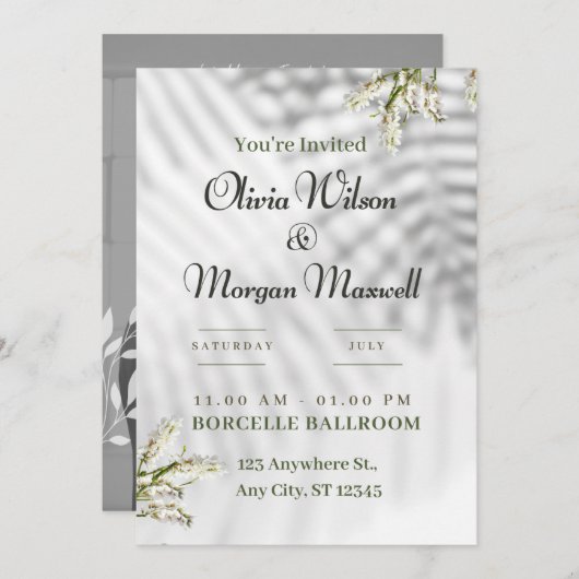 Een viering van liefde: bruiloft uitnodiging (Voorkant / Achterkant)