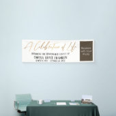 Een viering van Life Gold Handwriting met foto Spandoek (Beurs)