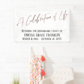 Een viering van Life Roos Gold Modern Handwriting Spandoek (Insitu)