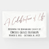 Een viering van Life Roos Gold Modern Handwriting Spandoek (Horizontaal)