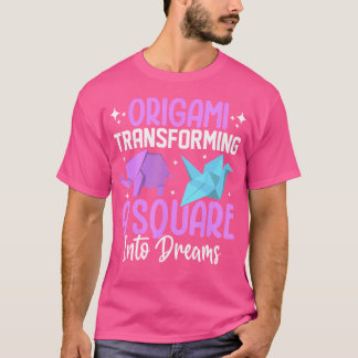 Een vierkant transformeren in dromen origami t-shirt