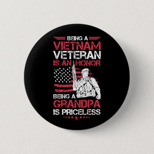 Een Vietnam veteraan zijn is een eerbetoon opa Ronde Button 5,7 Cm