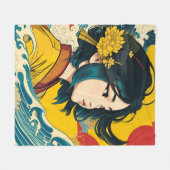 Een Vietnamees meisje in volle bloei Fleece Deken (Voorkant (Horizontaal))