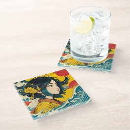 Een Vietnamees meisje in volle bloei Glazen Onderzetter