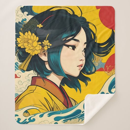 Een Vietnamees meisje in volle bloei Sherpa Deken (Voorkant)