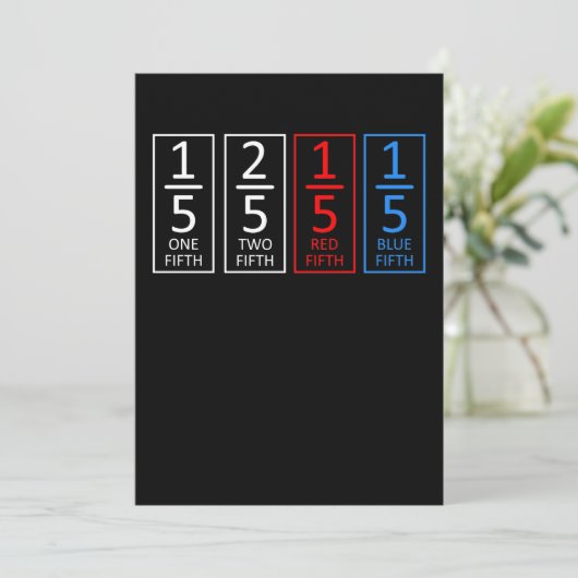 Eén vijfde Wiskunde docent wiskunde Wiskunde stude Bedankkaart (Staand voorkant)