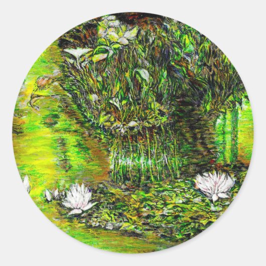 Een vijver met onzuivere gedachten ronde sticker (Voorkant)