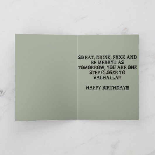 EEN VIKING VERJAARDAG KAART!!! KAART (Binnen)