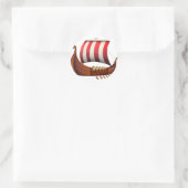 Een Vikingschip Ronde Sticker (Tas)
