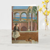 Een villa aan de Riviera | Sir John Lavery Kaart (Gele Bloem)