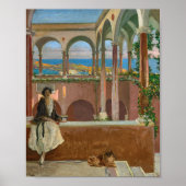 Een villa aan de Riviera | Sir John Lavery Poster (Voorkant)