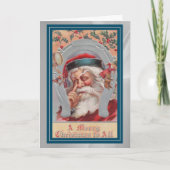 Een vinger opzij leggen van zijn neus Retro Santa Kaart (Voorkant)