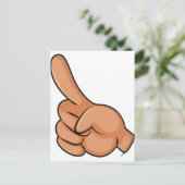 Een vinger wijst briefkaart (Staand voorkant)