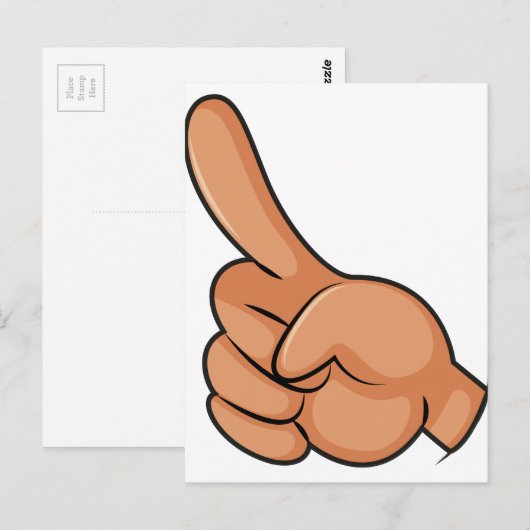 Een vinger wijst briefkaart (Voorkant / Achterkant)