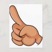 Een vinger wijst briefkaart (Voorkant)