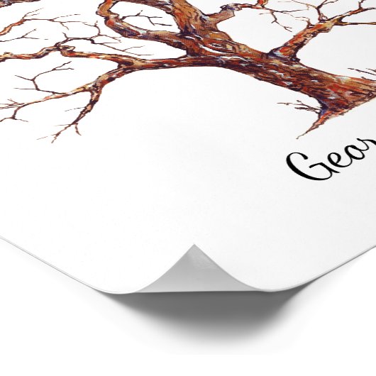 Een Vingerafdruk Gastenboek Boom Olieverfschilderi Poster (Hoek)