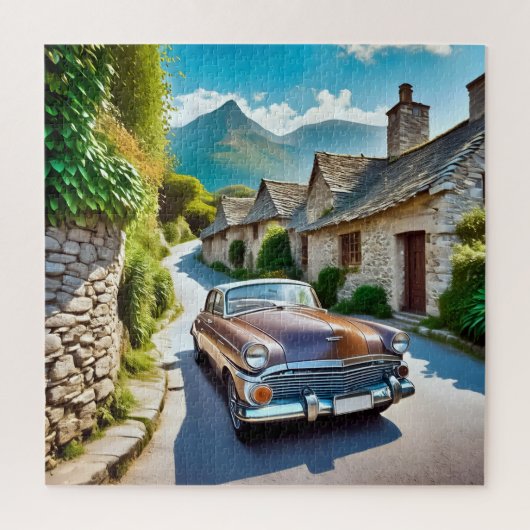Een vintage auto legpuzzel (Verticaal)