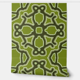 Een vintage groene kleur "Ratti_Creative_Arts"    Behang