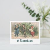 Een vintage kerst Kaart - O' Tannenbaum (Staand voorkant)