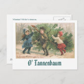 Een vintage kerst Kaart - O' Tannenbaum (Voorkant / Achterkant)