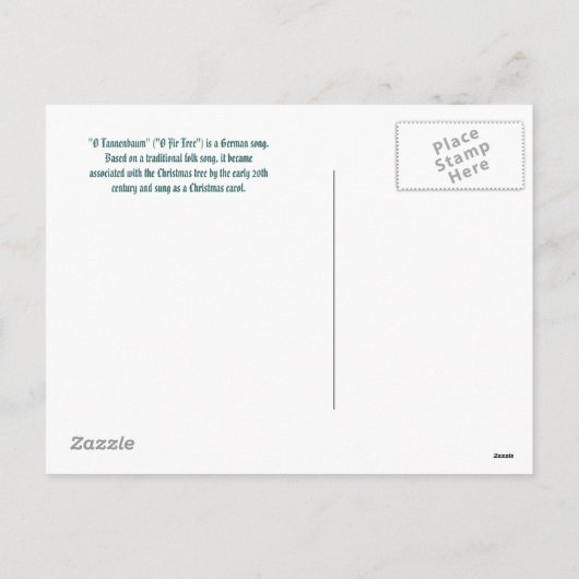 Een vintage kerst Kaart - O' Tannenbaum (Achterkant)