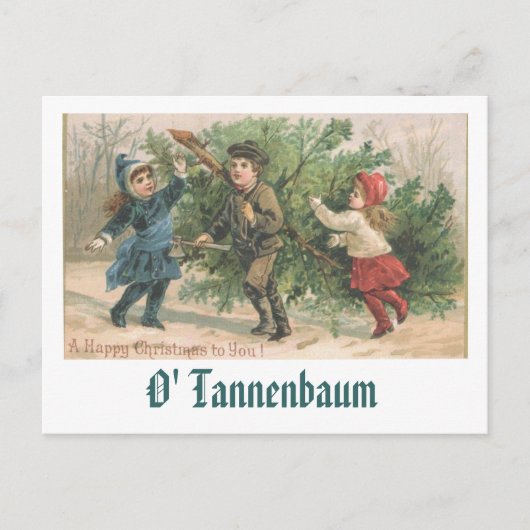 Een vintage kerst Kaart - O' Tannenbaum (Voorkant)