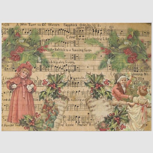 Een Vintage Kerst Serie Design 5 Tissuepapier (Voorkant)